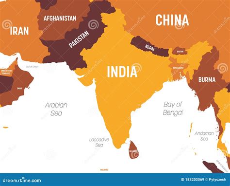 South Asia Map High Detailed Political Map Of Southern Asian Region | Images and Photos finder