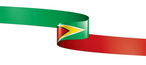 Ribbon Tape Flag Vector Design Images Guyana National Flag Ribbon Tape