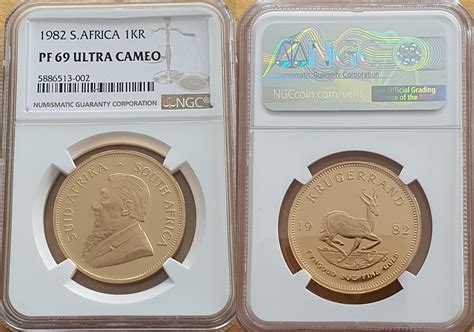 S Dafrika Unze Gold Kr Gerrand Polierte Platte Ngc Top Pop Ngc