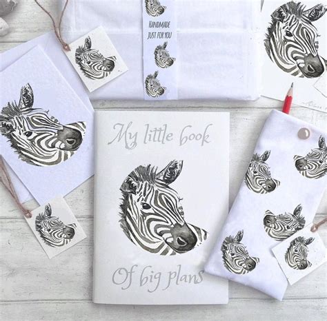 Zebra Ts Zebra Stationery Zebra Notebook Zebra Pencil Etsy