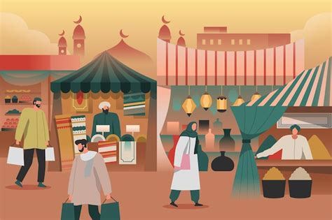 Concept Dillustration De Bazar Arabe Vecteur Gratuite