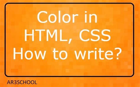 Color In Html Css How To Write Background Color Basic Color