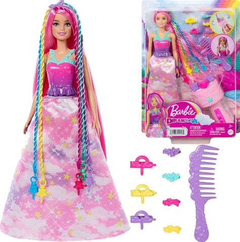 Mattel Księżniczka Zakręcone pasemka Lalka HNJ06 Lalka Barbie