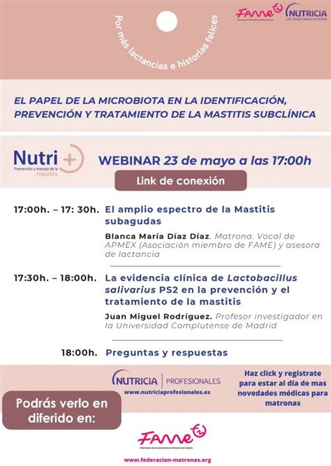 Asociación Matronas Extremadura WEBINAR EL PAPEL DE LA MICROBIOTA EN