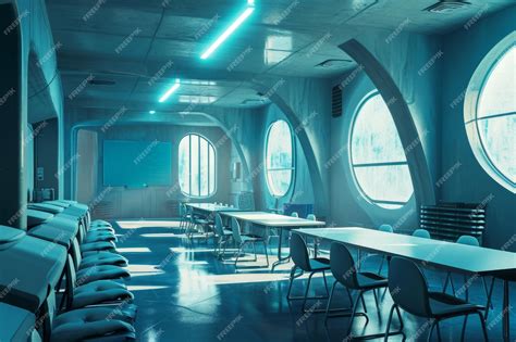 Premium Photo Abstract Futuristic School Classroom Futuristic Classroom In School Of The