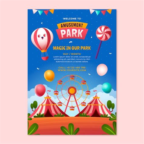 Free Vector Amusement Park Template Design