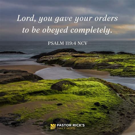 God Wants You To Obey Completely Pastor Ricks Daily Hope Bible