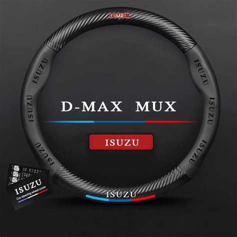 D Carbon Fiber Genuine Leather Steering Wheel Cover Para Sa Isuzu Dmax