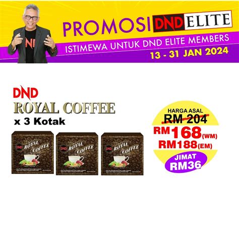 3 KOTAK DND ROYAL COFFEE Sacha Inchi Lingzhi Ginseng By DR NOORDIN