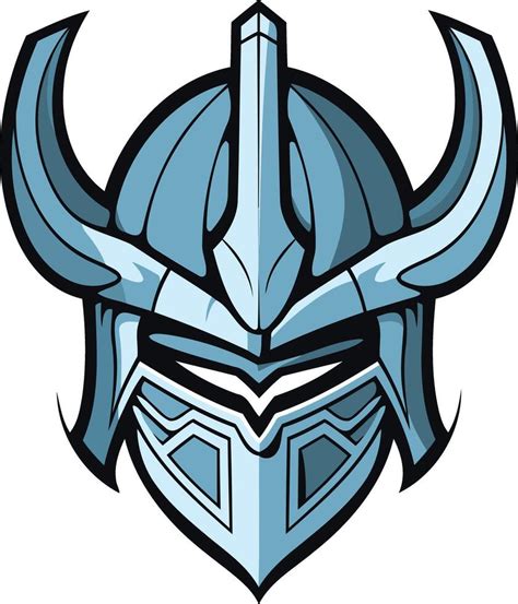 A Fierce And Stylized Illustration Of A Blue Viking Helmet Perfect For