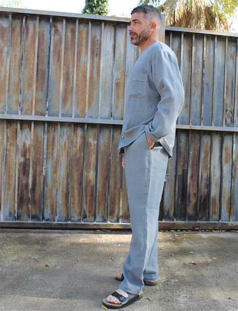 Mens Linen Pajamas Set Mens Pajama Linen Pants Dover Linen Etsy