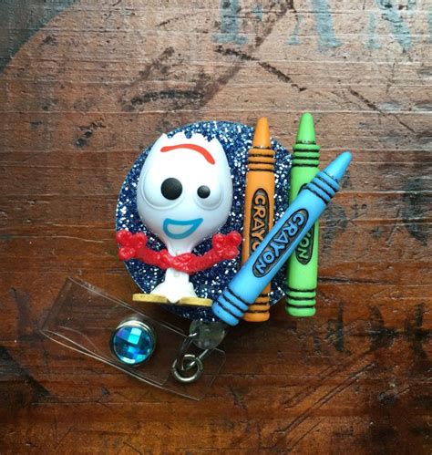 Toy Story Forky Id Badge Reel Weighs Approx Oz Etsy Badge