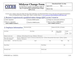 Fillable Online Mid Year Change Form Fax Email Print Pdffiller