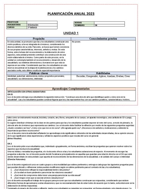 Ppu Orientación 7º Basico Pdf Aprendizaje Comunicación No Verbal