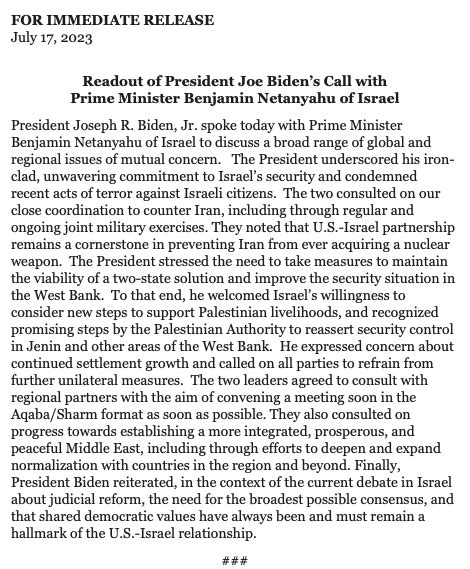 JM Rieger On Twitter White House Readout Of President Biden S Call