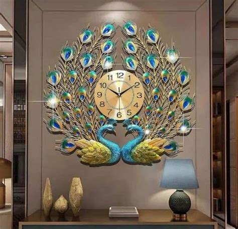 Peacock Design Metal Wall Clock At Rs Piece