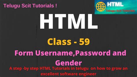 Html Html Session 59 On Form On Gender In Telugu And English