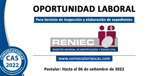 CONVOCATORIA RENIEC Servicio de inspección y elaboración de