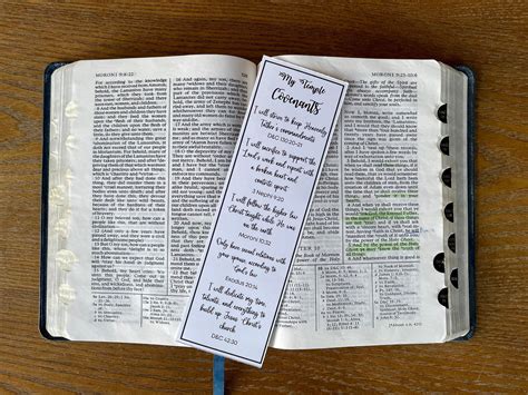 Baptism Temple Covenants Bookmark Church Of Jesus Christ Of Latter