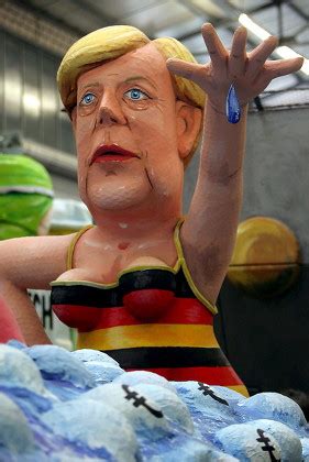 Oversized Carnival Sculpture Chancellor Merkel Bathing Editorial Stock