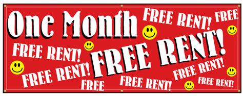 Buy Our One Month Free Rent Banner From Signs World Wide