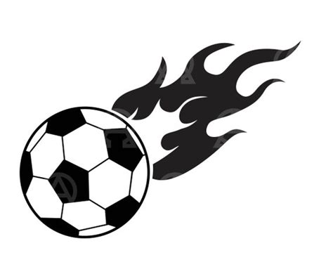 Flaming Soccer Ball Clip Art Black And White