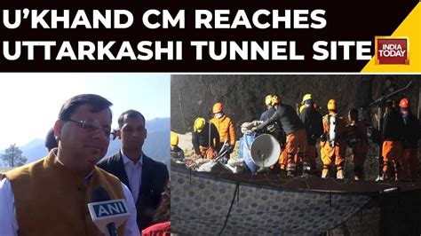 Uttarakhand Cm Pushkar Singh Dhami Visits Uttarkashi Tunnel Collapse