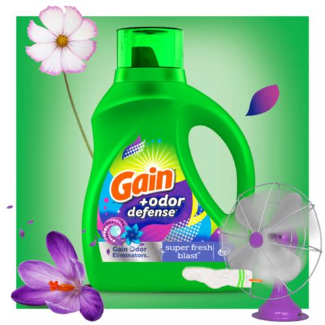 Gain Plus Odor Defense Super Fresh Blast Liquid Laundry Detergent 88