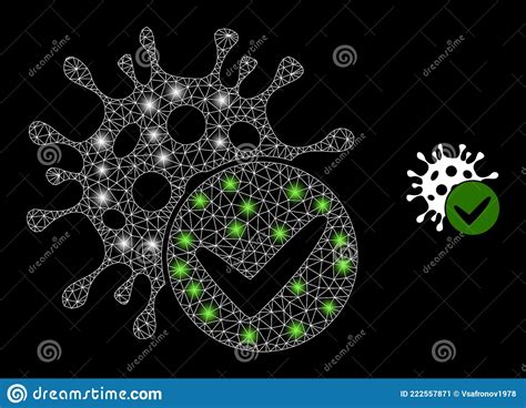 Coronavirus Confirmado De Malla De Red Poligonal Con Manchas De Brillo