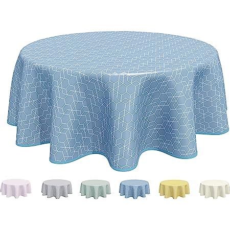 Home Direct Nappe Toile cirée PVC Ronde 160 cm Bleu Gris Amazon fr