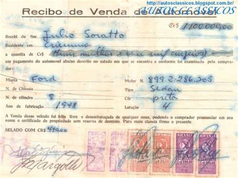 Recibo De Venda De Ve Culo Modelo Documento Ve Culo