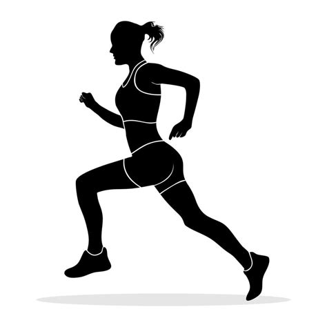 Female Athlete Running Isolated On A White Background Vector