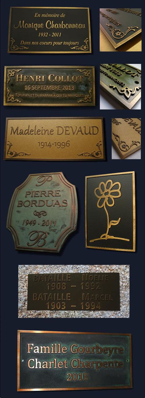 Plaques Fun Raires En Bronze S Lection Photo En Relief Plaques Dumas