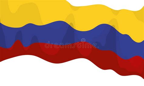 Waving Tricolour Fabric With The Colombian Flag Colors Vector