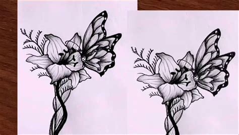 How To Draw A Butterfly Step By Step On A Flower