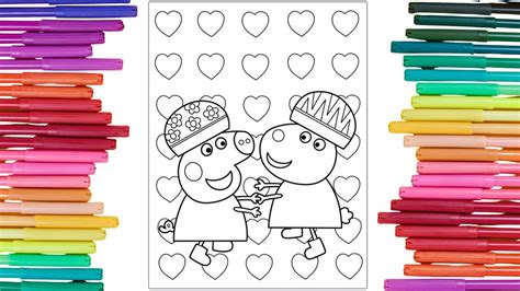 Coloring Peppa Pig Playing With Suzy Sheep Peppa Pig Coloring Pages