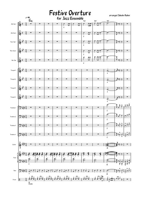 Festive Overture For Jazz Ensemble Sheet Music For Piano Trombone