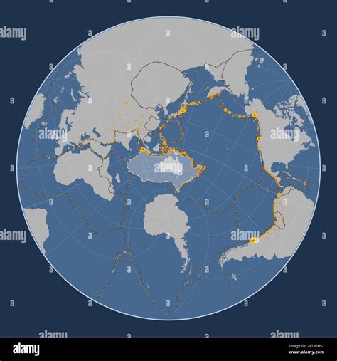 Australian Tectonic Plate On The Solid Contour Map In The Lagrange