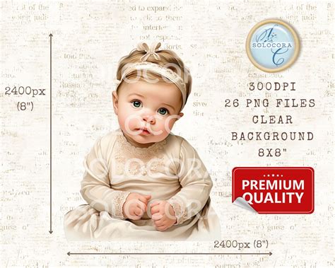 Retro Baby Girl Baby Shower Clipart Bundle Digital Download Victorian ...