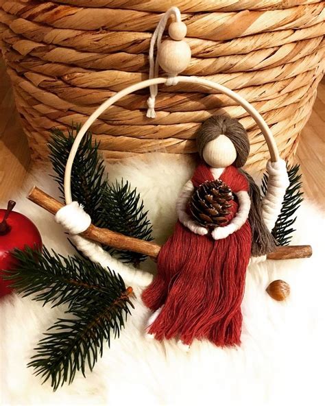 Macramé Doll In Red ️ Handmade Paper Crafts Diy Christmas Ts