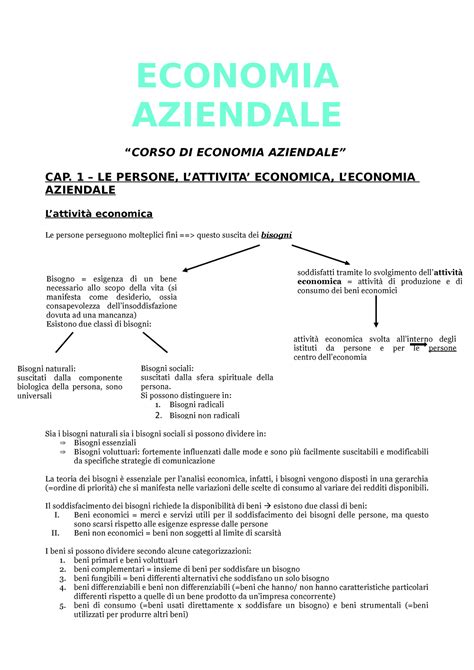 Economia Aziendale Appunti Libro ECONOMIA AZIENDALE CORSO DI