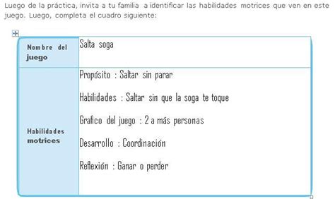 Luego De La Pr Ctica Invita A Tu Familia A Identificar Las Habilidades
