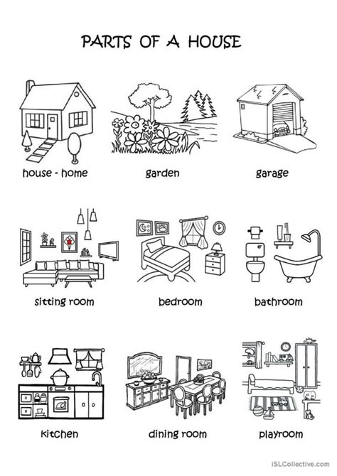 This Is A Worksheet That Introduces Parts Of A House And Makes Learners