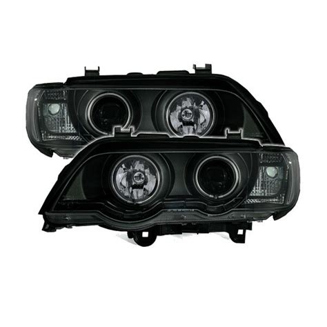 Paire De Phares Avant Angel Eyes Pour BMW X5 E53 2000 2003