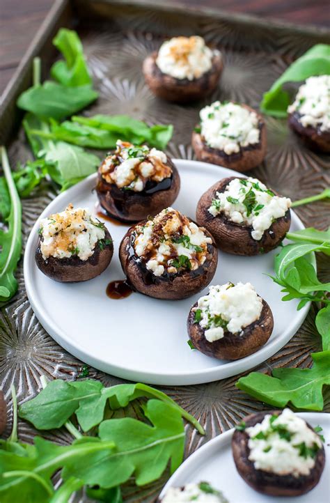 Herbed Goat Cheese Stuffed Mushrooms Peas And Crayons