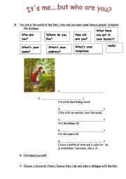 Introduce Yourself And Fairy Tales Esl Worksheet By Andrew