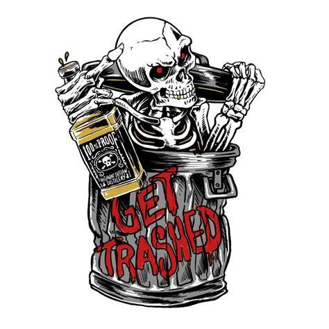 Autocollant Sticker Lethal Threat Mini Get Trashed Skeleton X Cm