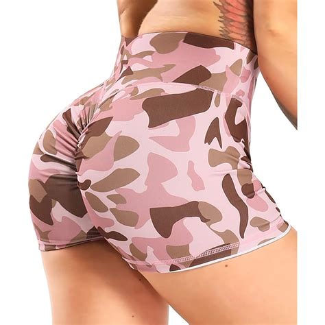 4 Mo Finance Kiwi Rata Booty Shorts For Women High Waisted Yoga