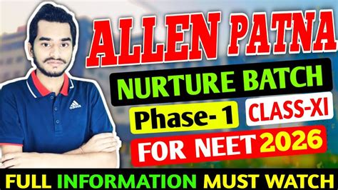 🔴allen Patna Nurture Batch For Neet 2026 • Allen Patna Classroom Course