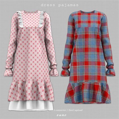 Dress Pajamas Euno Sims Sims 4 Mods Clothes Sims 4 Clothing Sims